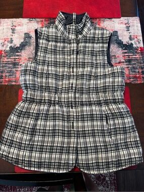 American Girl Fall/Winter vest, Black and White Plaid Puffer Vest
